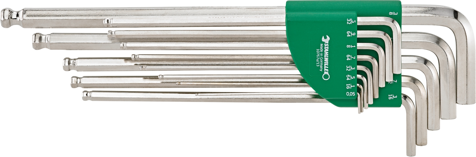 Ball ended hexagon key wrench 10767a/13 Range 0,05-3/8 13 pcs.