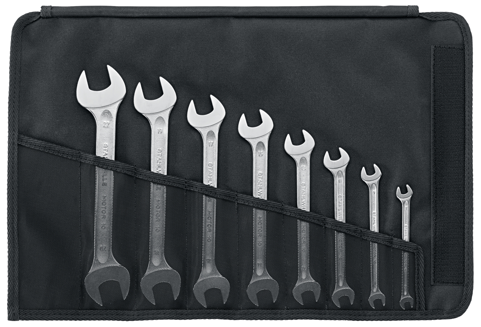 Double open-ended spanner set MOTOR 10/8 6x7-20x22 8 pcs.