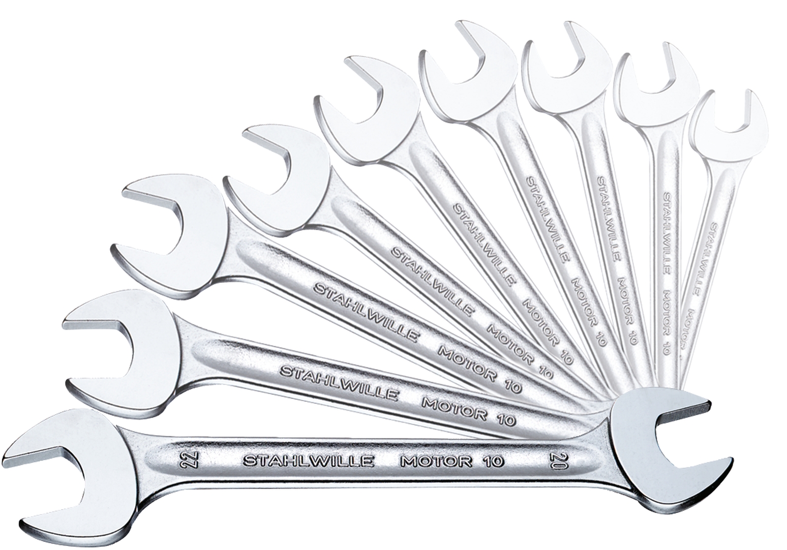 Double open-ended spanner set MOTOR 10/9N 6x7-21x24 9 pcs.