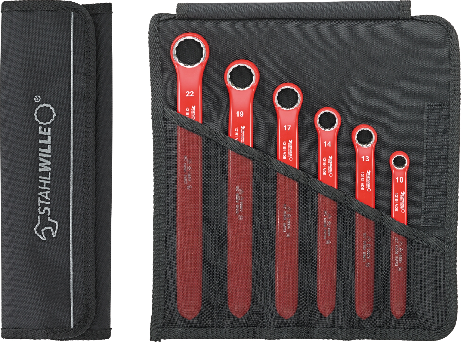 VDE single ended ring spanners 12161/6 VDE 10-22 6 pcs.