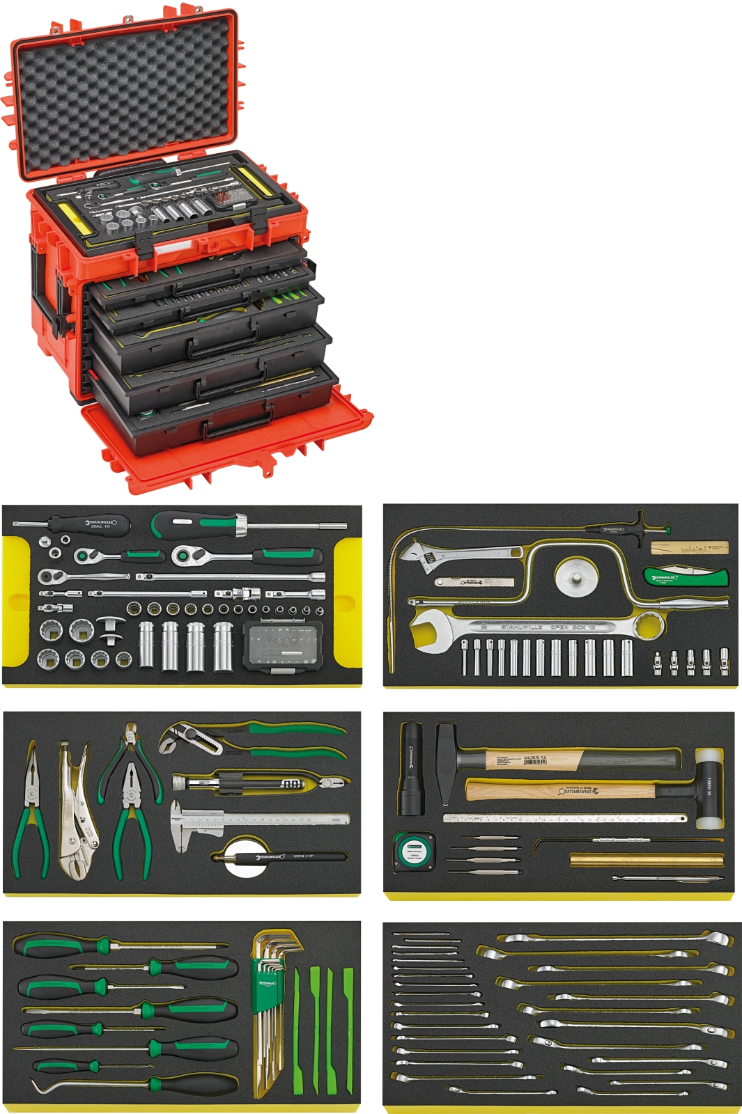 Line Maintenance set in tool trolley no. 13217 13214/1 WT/LR L.381mm W.581mm H.455mm 163 pcs.