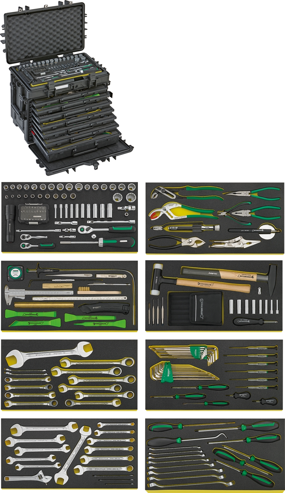 AOG-kit for aircraft in tool trolley 13221 WT/TS L.381mm W.581mm H.455mm 206 pcs.
