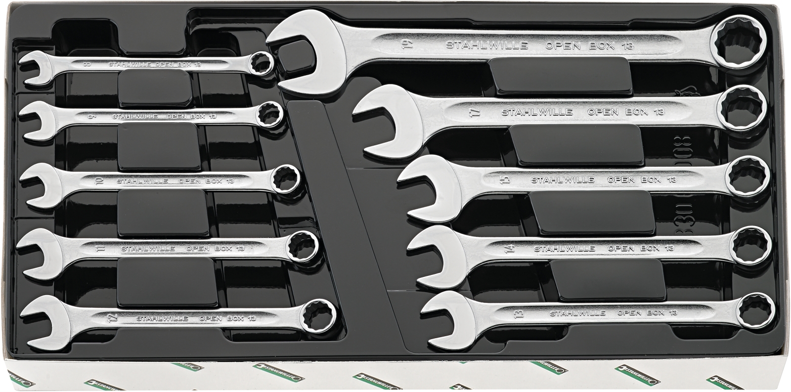 Combination spanner set OPEN BOX 13a/8 7/16-7/8 8 pcs.