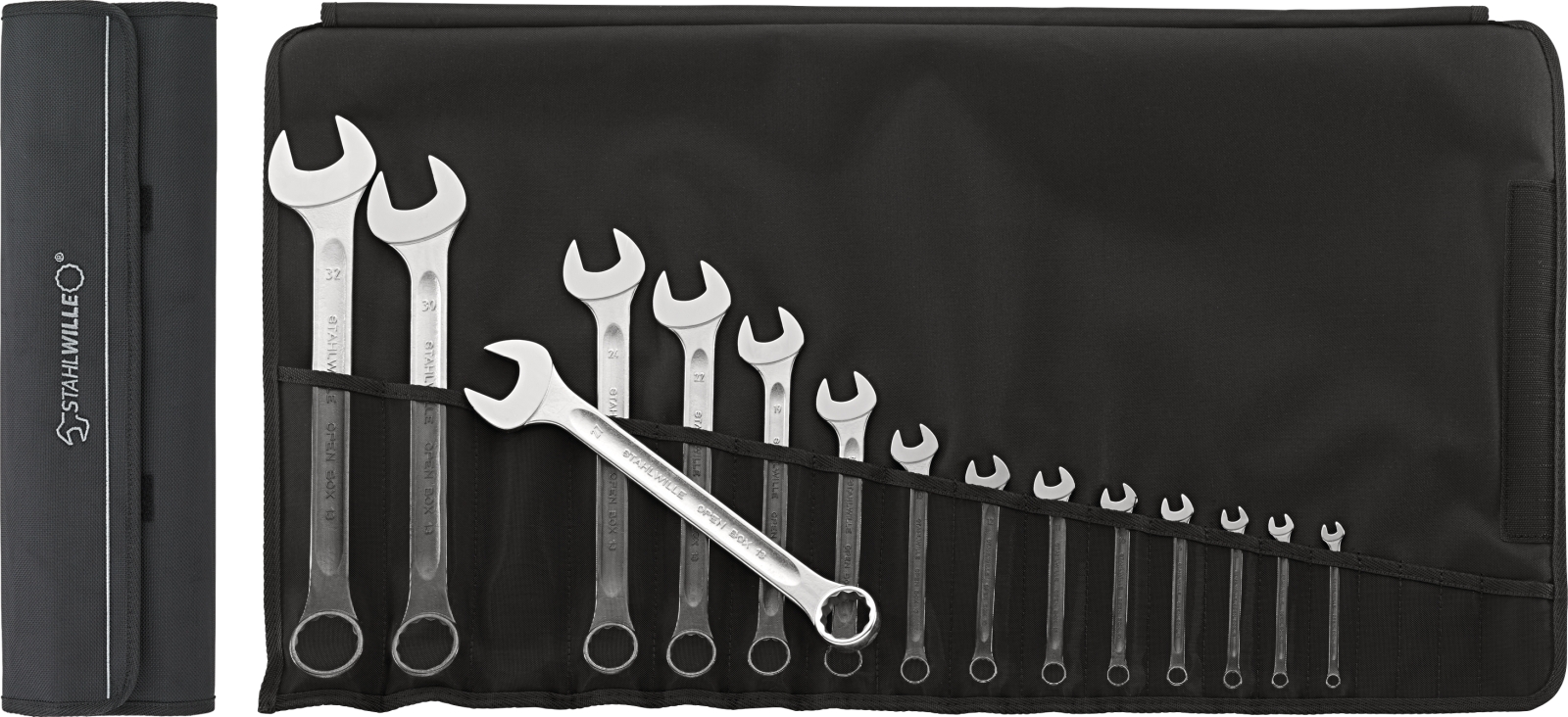 Combination spanner set OPEN BOX 13/15 6-32 15 pcs.