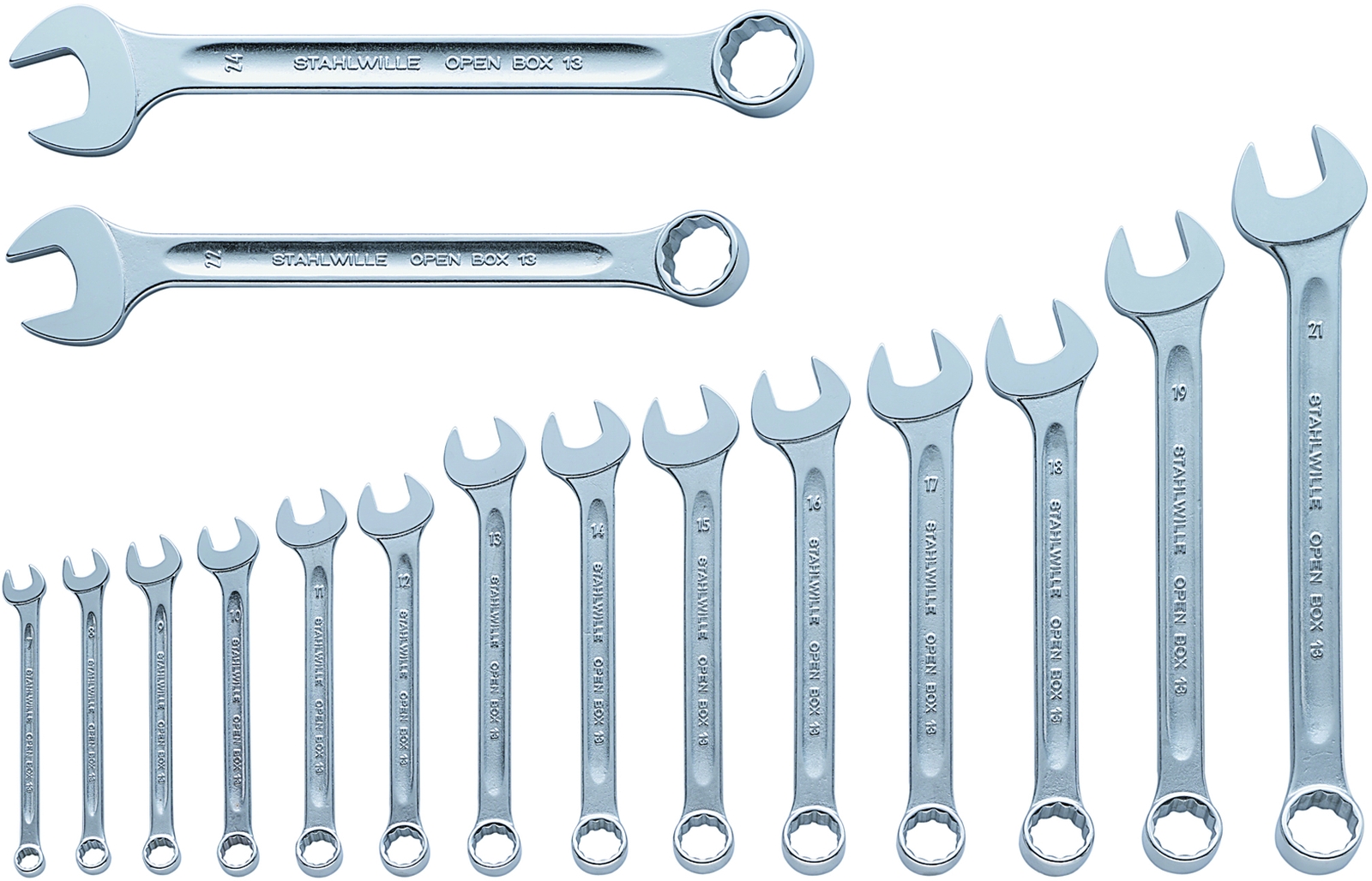 Combination spanner set OPEN BOX 13/16 7-24 16 pcs.