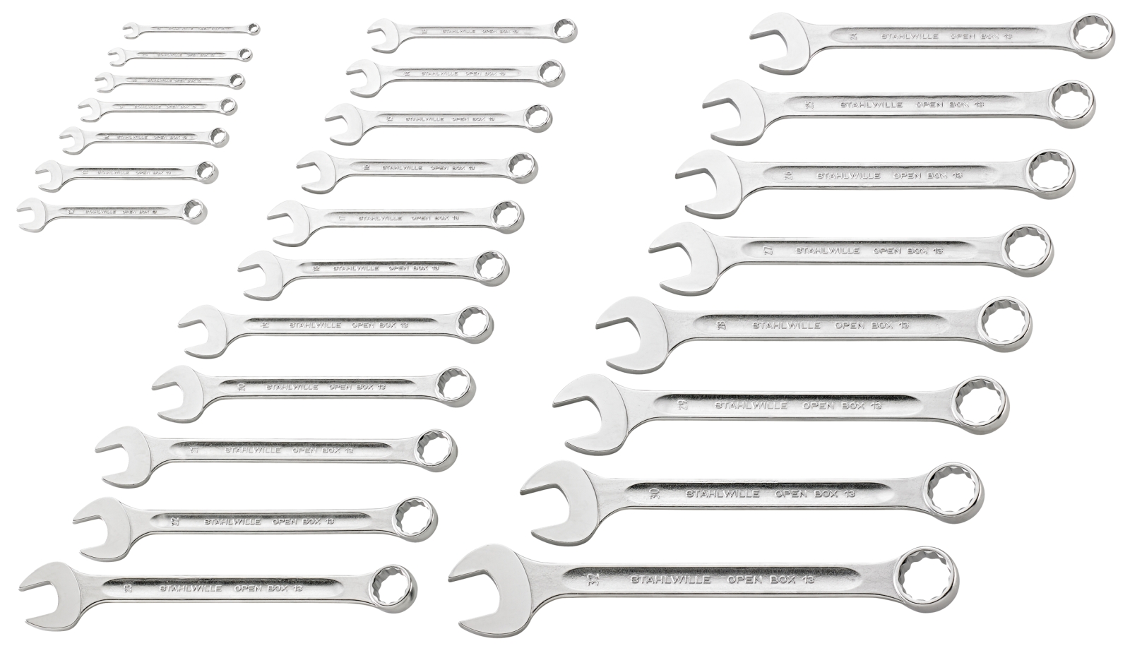 Combination spanner set OPEN BOX 13/26 6-32 26 pcs.