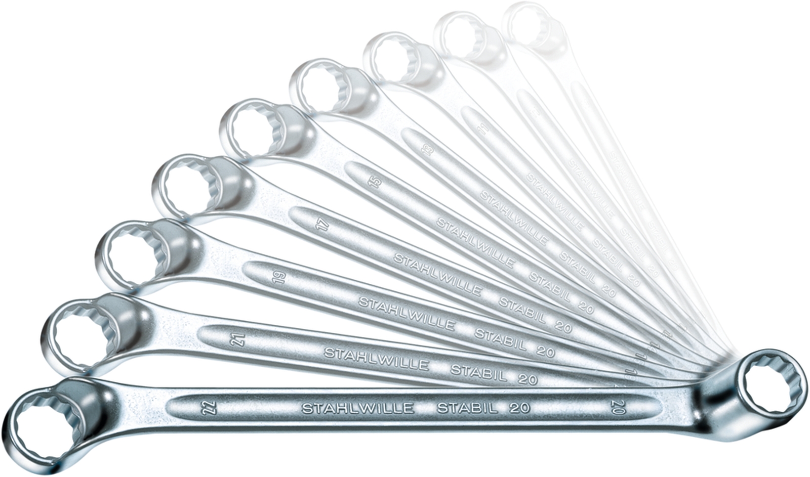 Double-ended ring spanner set StahlwilleSTABIL 20a/6 1/4x5/16-7/8x15/16 6 pcs.