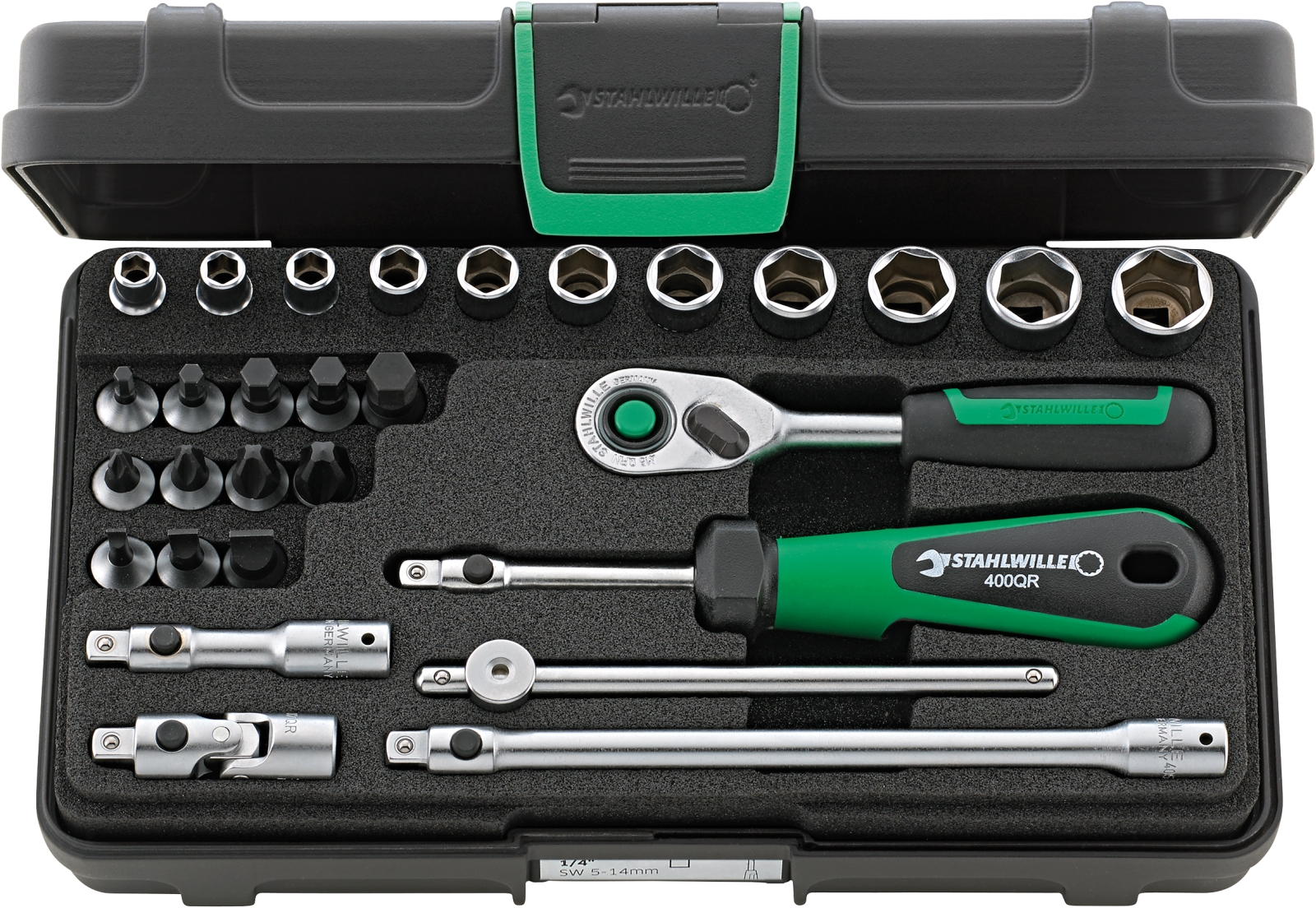 1/4 Socket set 40/23/6QR KN 29 pcs.