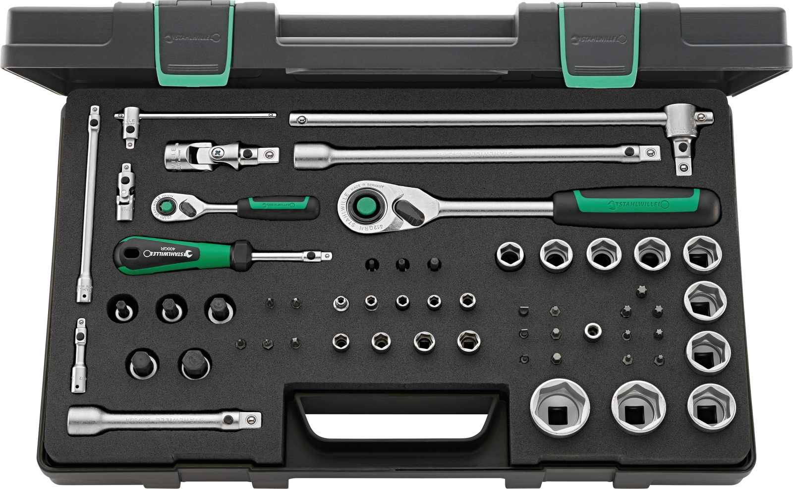 1/4, 1/2 Socket wrench set 40/52/45/12QR 57 pcs.