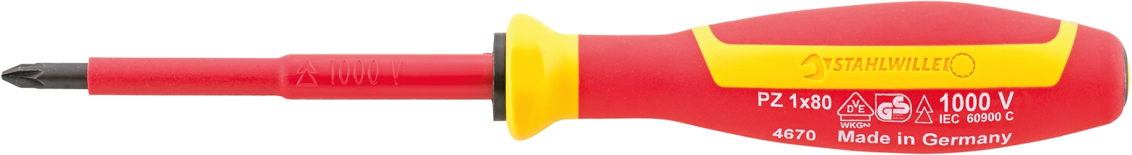 VDE cross-head screwdriver DRALL+ Size PZ0 L.60mm
