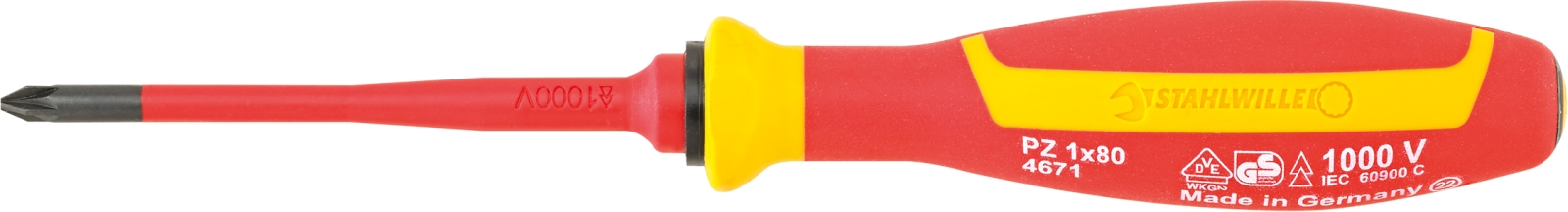 VDE cross-head screwdriver PZ Size PZ1 L.80mm
