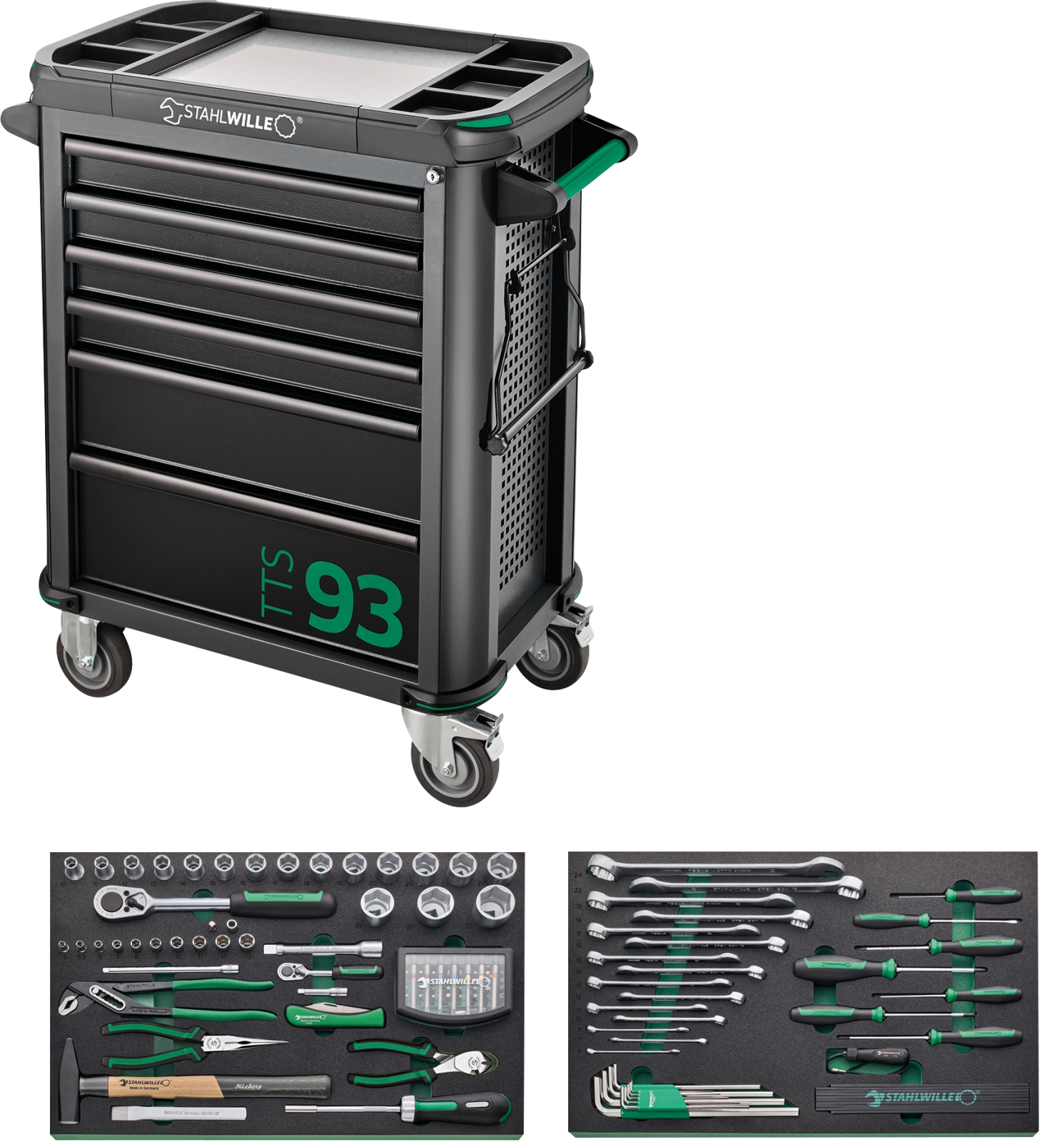 Assortment tool with tool trolley Model93/130 Drawers6 anthracite, RAL 7016 130 pcs.