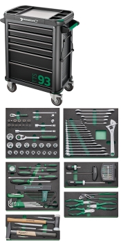 Assortment tool with tool trolley Model93/157QR Drawers6 anthracite, RAL 7016 157 pcs.