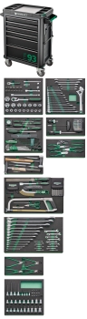 Assortment tool with tool trolley Model93/250QR Drawers6 anthracite, RAL 7016 250 pcs.