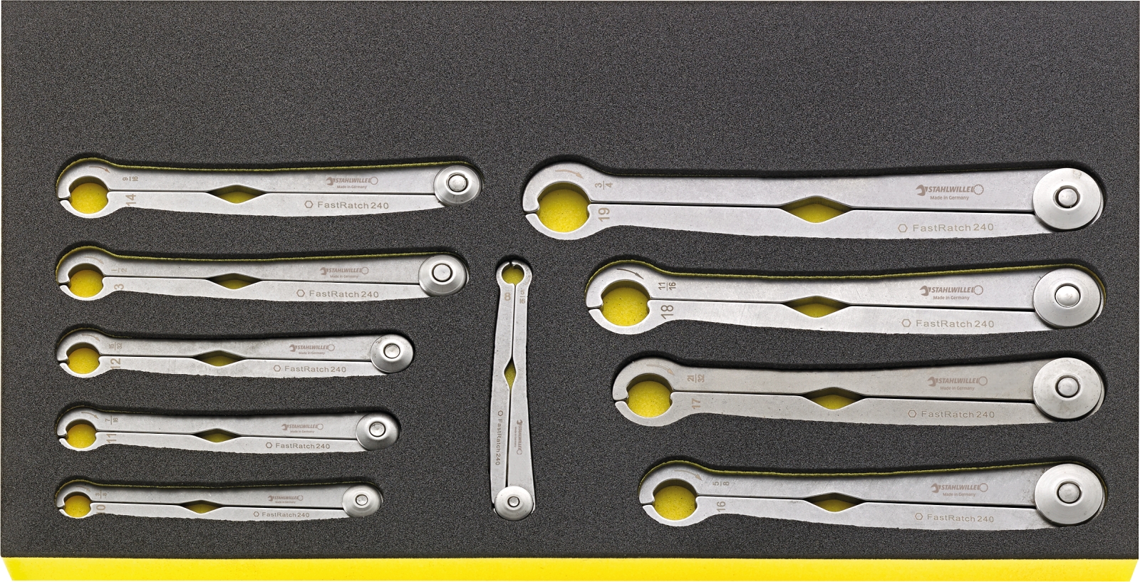 Ratchet ring spanners i.TCS inlay TCS 13217 WT FastRatch 240/10 8-19 10 pcs.