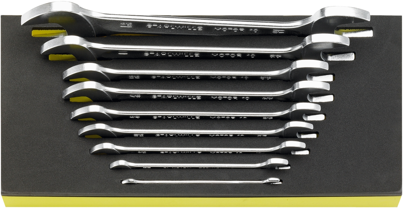 Double open ended spanners i.TCS inlay MOTOR TCS 10a/9 1/4x5/16-1.1/8x1.5/16 9 pcs.