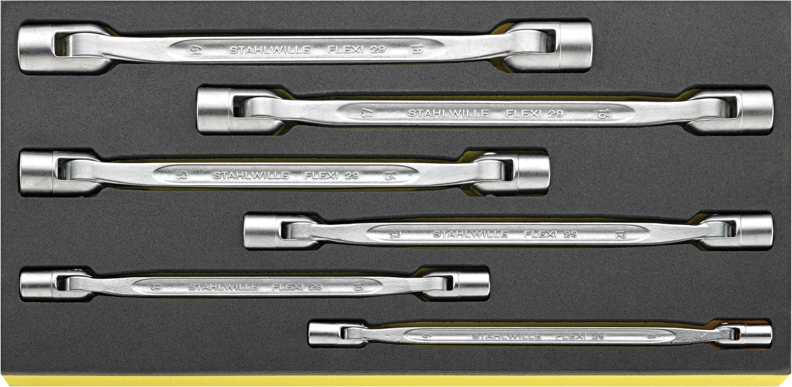 Flexi-joint spanners i.TCS inlay TCS 29/6,8X9-18X19 MM 6 pcs.